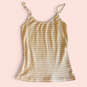 Brandy Melville pink and cream Striped tank